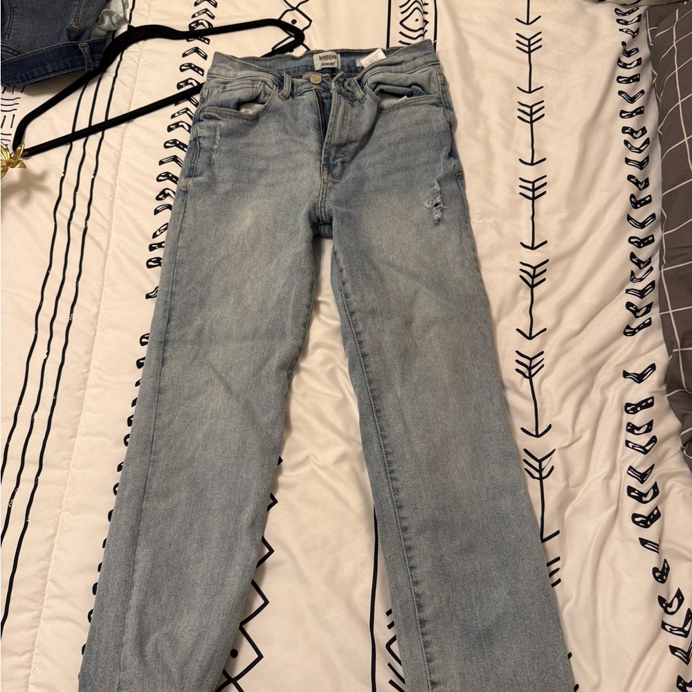 Kensie Light Blue Straight Leg Jeans